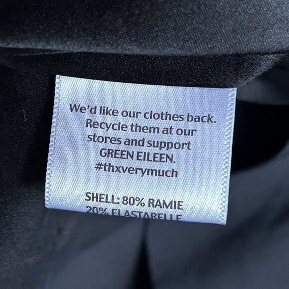 Eileen Fisher Womens Small Full Zip Long Sleeve Basic Jacket Black Ramie Blend - Picture 4 of 9